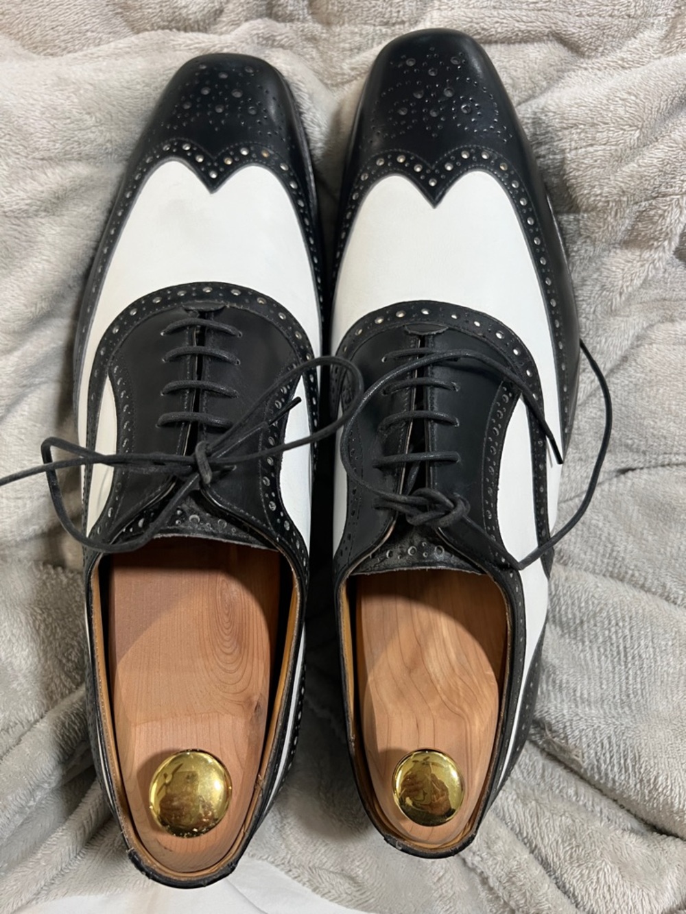 Charles Tyrwhitt Black & White Two-Tone Wingtip Oxfords
